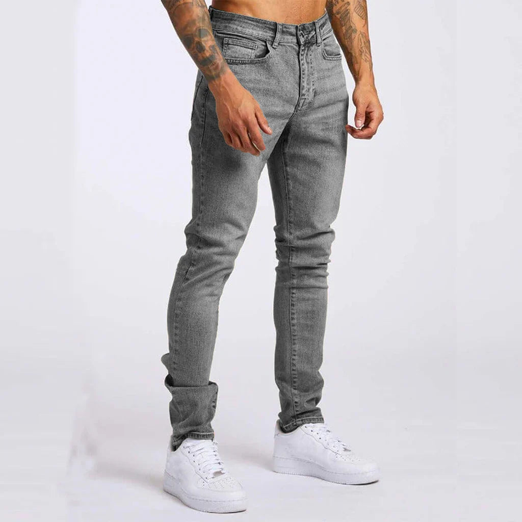 Herrjeans – Slim Fit – Stretchdenim – Femficksmodell – Hellång