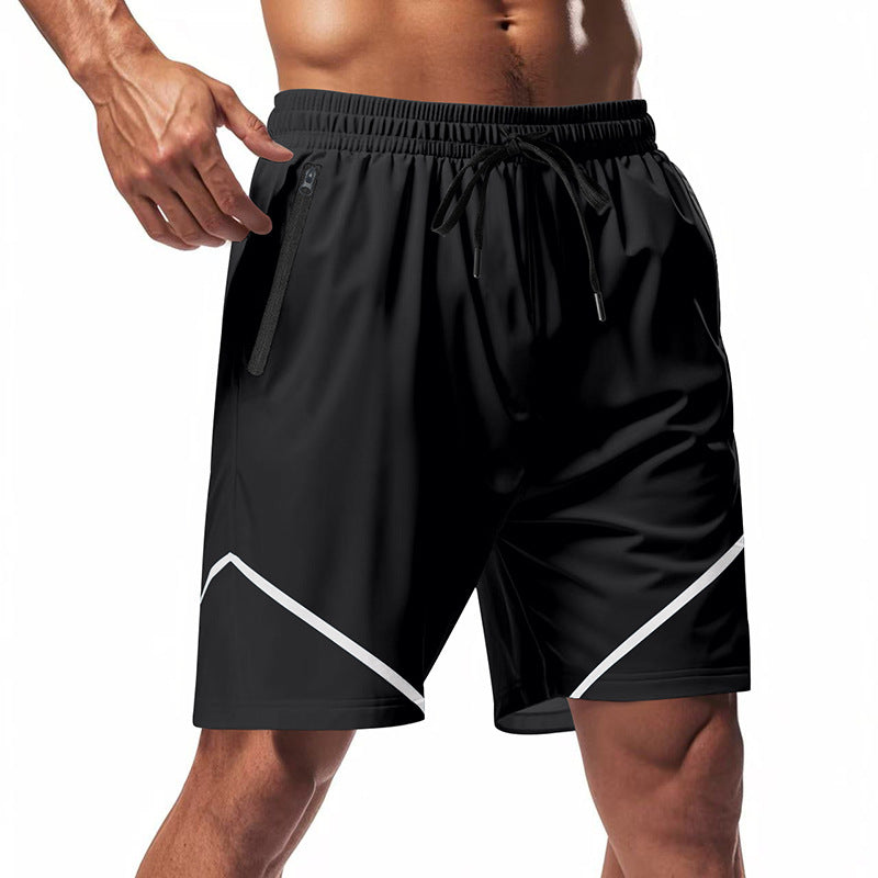Herrshorts – Snabbtorkande – Lös Passform – Knälängd – Dragkedjefickor – Dragsko