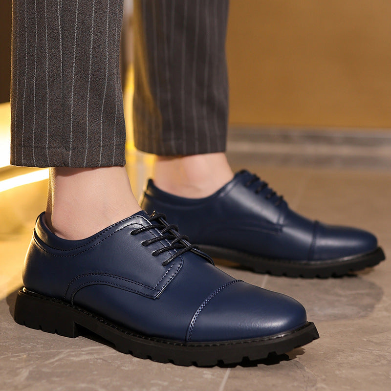 Herrskor Derby – Skinn – Klassisk Cap Toe – Snörning – Gummisula – Formell Passform