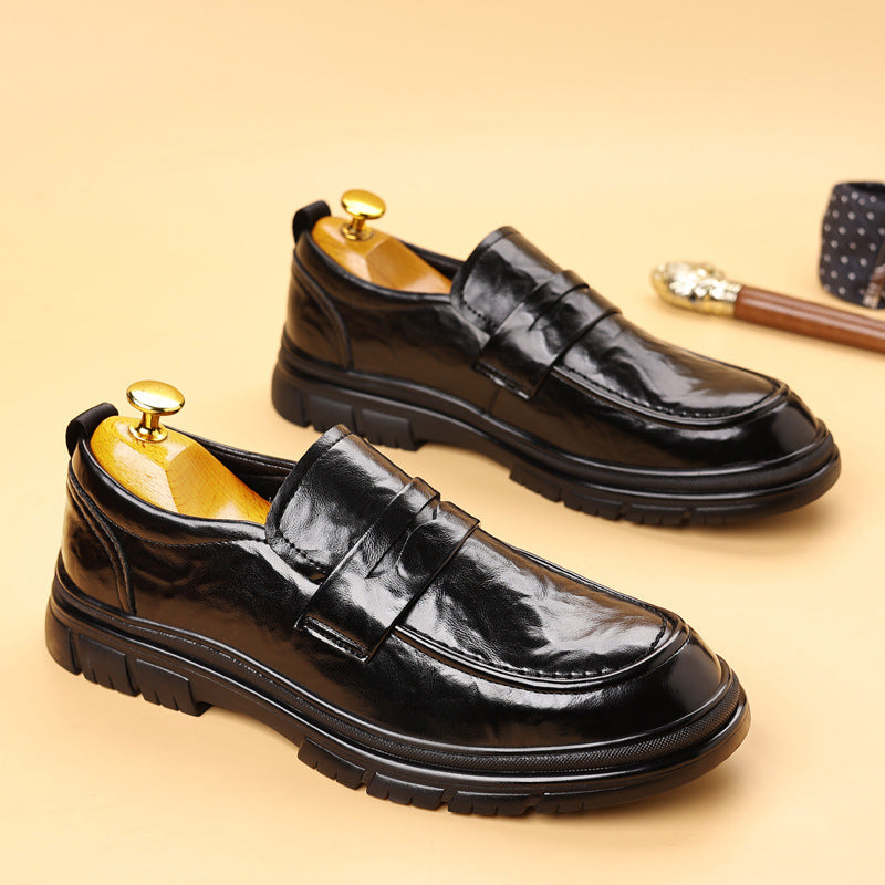 Herrloafers – Elegant Slip-On Penny Design – Polerad Yta – Bekväm Passform
