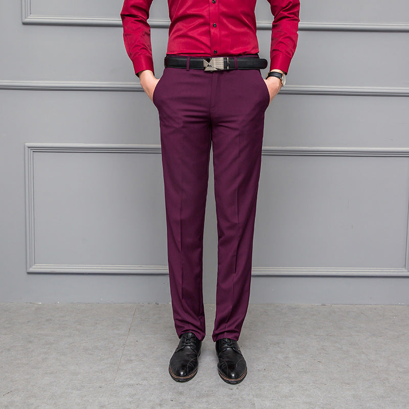 Herrbyxor – Slim Fit – Skrynkelfria – Stretch – Pressveck – Fullängd