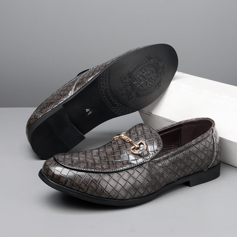 Herrloafers – Formell Passform – Vävd Struktur – Metallspänne