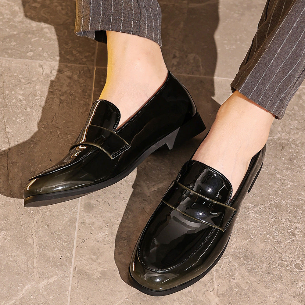 Herrloafers – Glansig Yta – Elegant Passform – Slip-On för Dressade Tillfällen