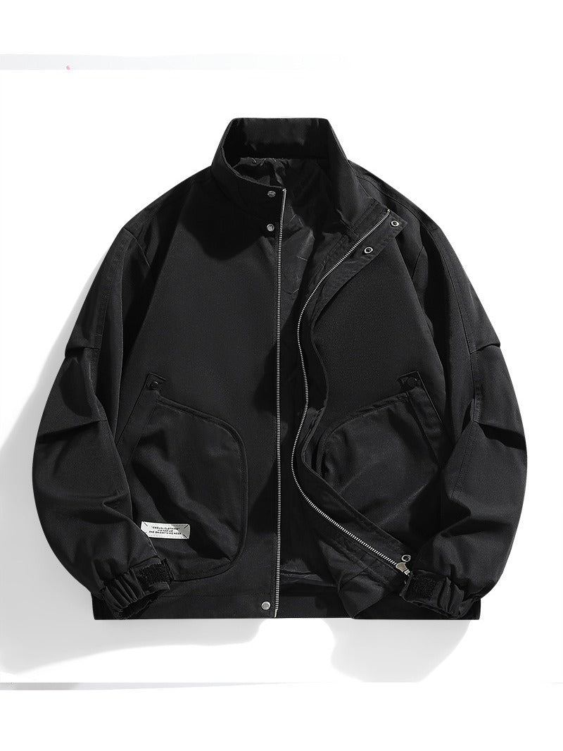 Herr Utility Bomberjacka – Avslappnad Oversized Passform – Flera Fickor – Justerbara Muddar