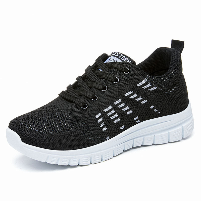 Dam Sneakers – Andningsbar Stickad – Låg Modell – Lättvikts Atletisk Passform