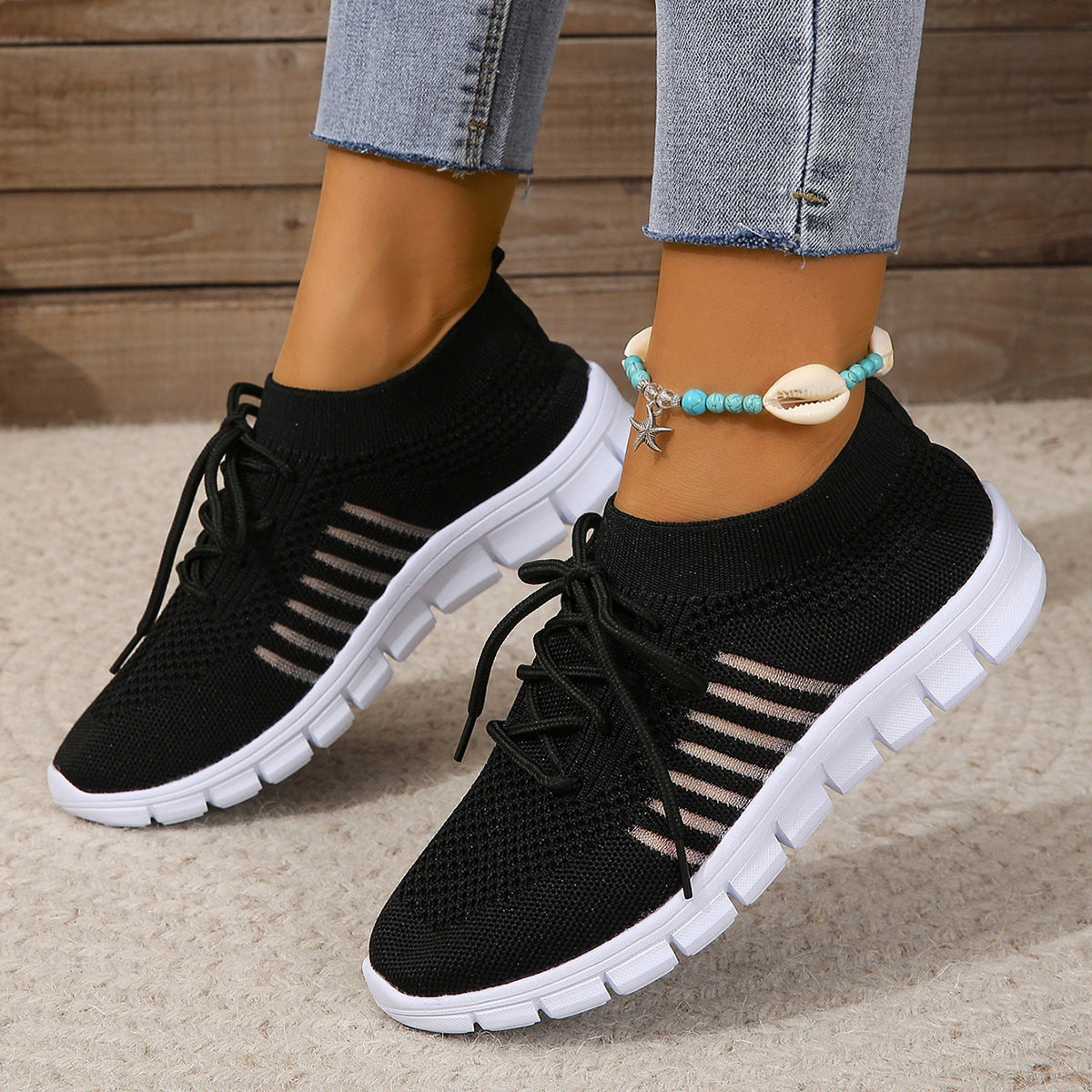 Dam Sneakers – Sportig Passform – Andningsbar Mesh – Låg Modell – Lättvikt Komfort