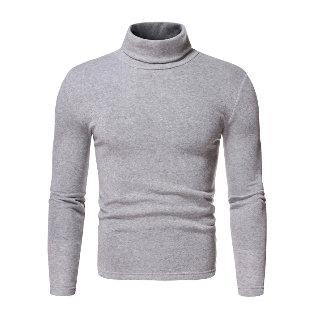 Herr Turtleneck T-shirt – Slim Fit – Stretchig Värmande – Långärmad Baslager
