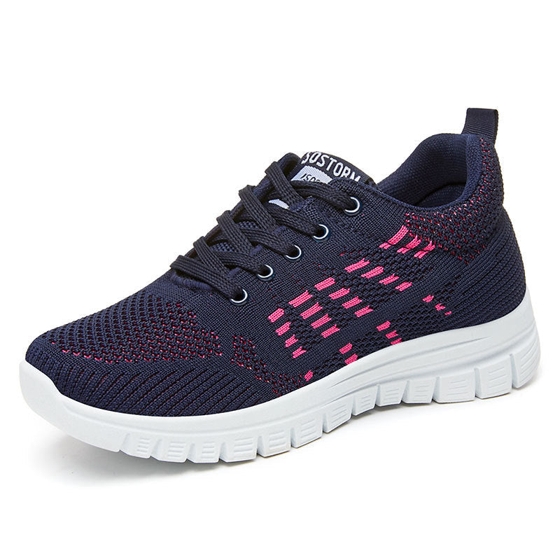 Dam Sneakers – Andningsbar Stickad – Låg Modell – Lättvikts Atletisk Passform