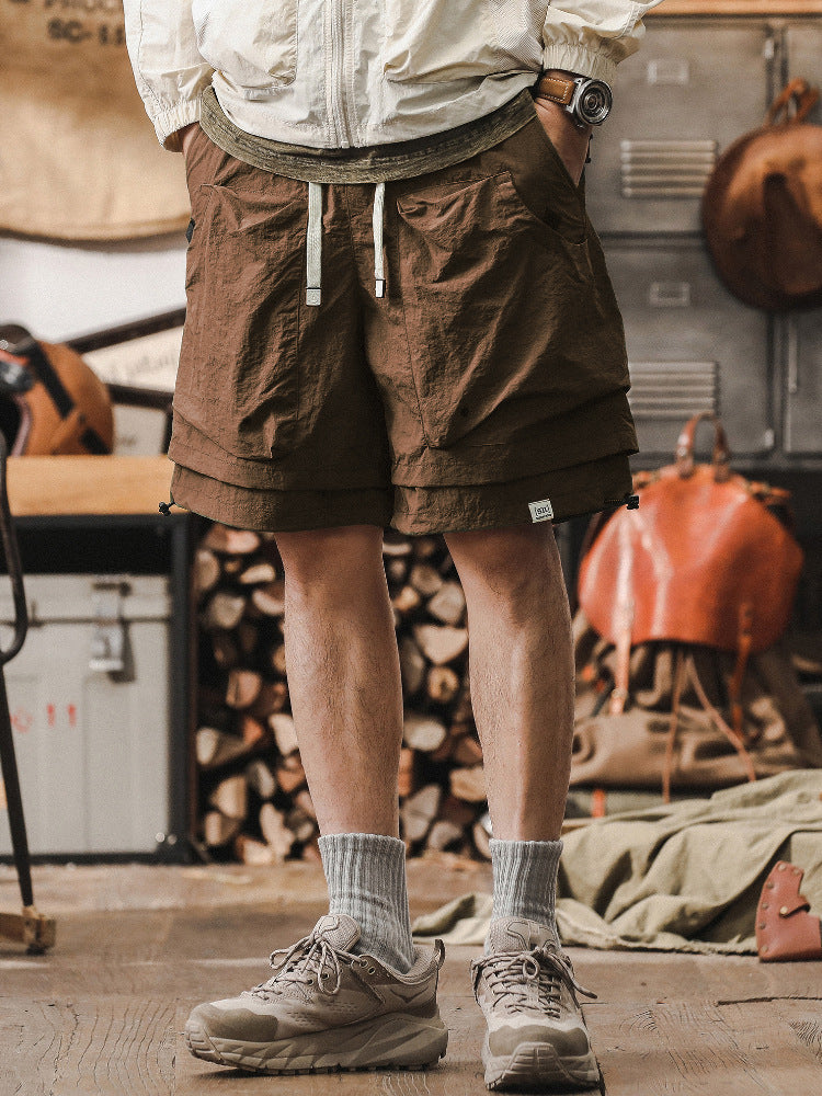 Herr cargoshorts – Snabbtorkande tyg – Avslappnad passform – Justerbar midja – Meshpaneler