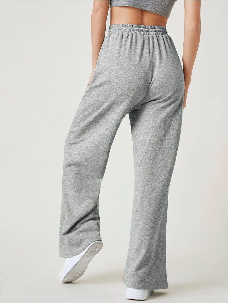 Dam Byxbyxor – Bomullsstickad – Avslappnad Passform – Dragsko i Midjan – Lounge Casual