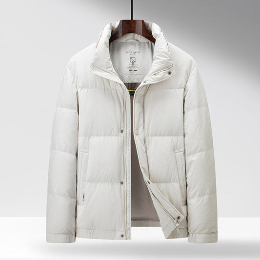 Herrjacka – Dunfylld – Quiltad – Hög Krage – Knappstängning – Normal Passform