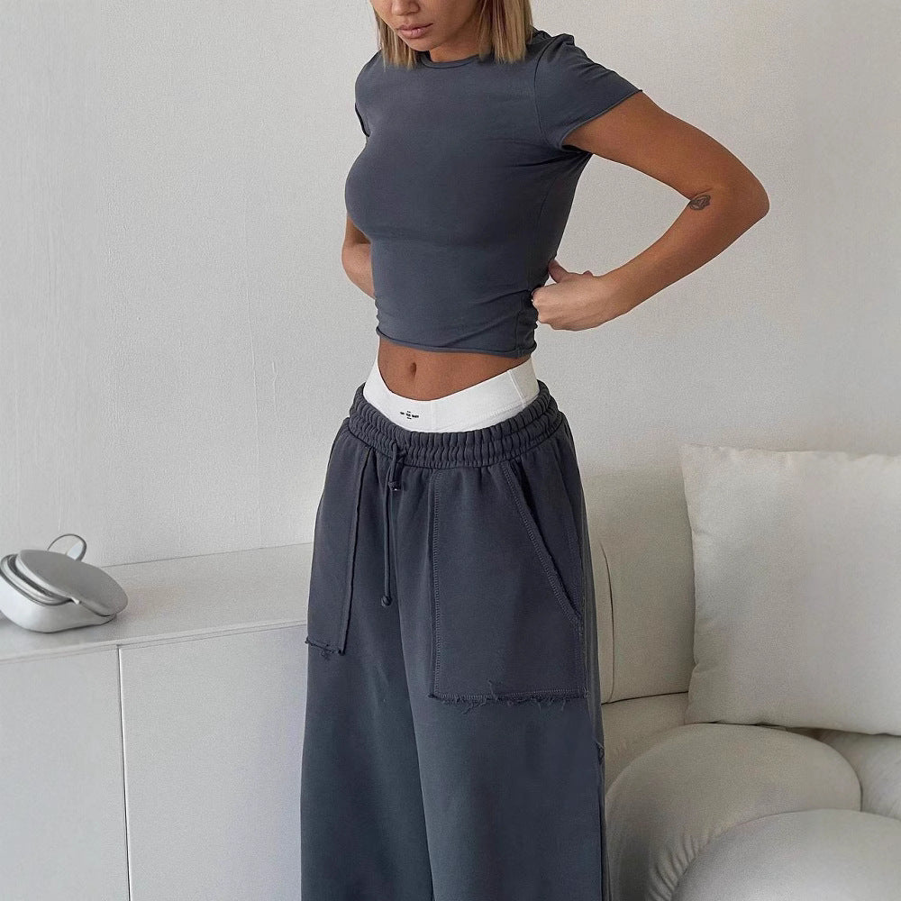 Dam sweatpants – Vid modell – Avslappnad passform – Hel längd