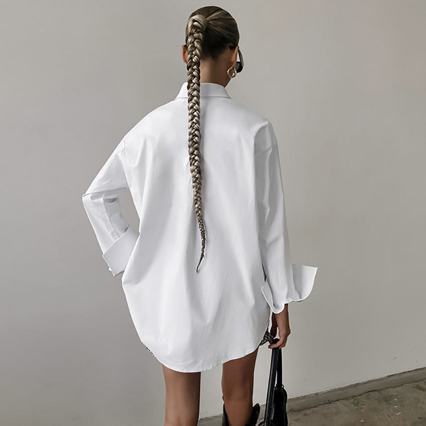 Dam Skjorta – Oversize Passform – Långärmad – Klassisk Design