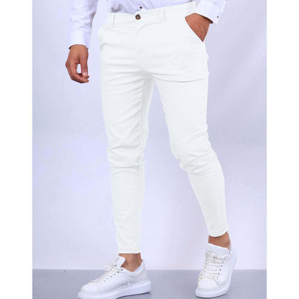 Herrbyxor – Slim Fit – Avsmalnande Ben – Skräddarsydd Look för Kontor och Fritid