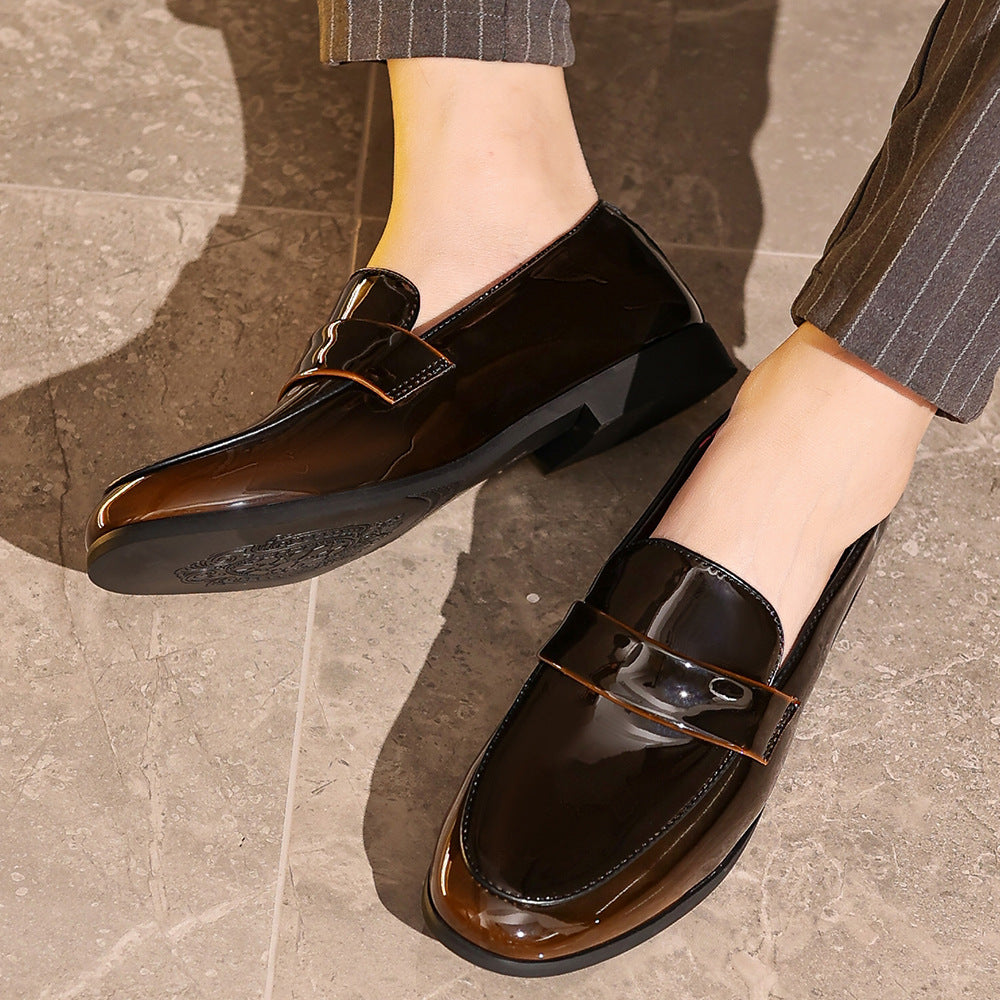 Herrloafers – Glansig Yta – Elegant Passform – Slip-On för Dressade Tillfällen