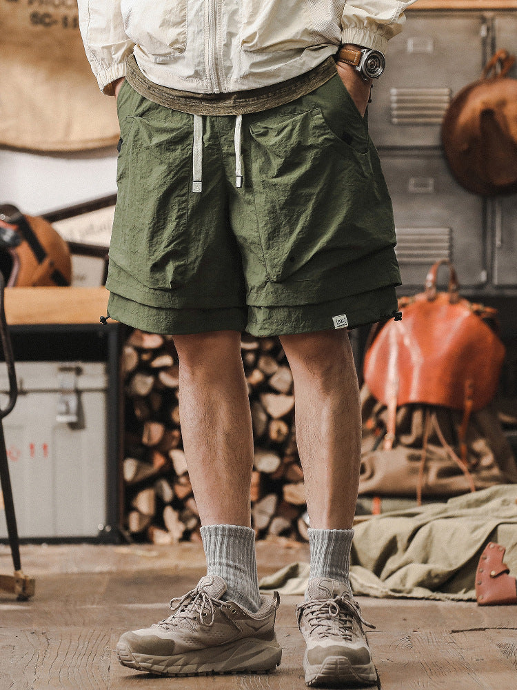 Herr cargoshorts – Snabbtorkande tyg – Avslappnad passform – Justerbar midja – Meshpaneler