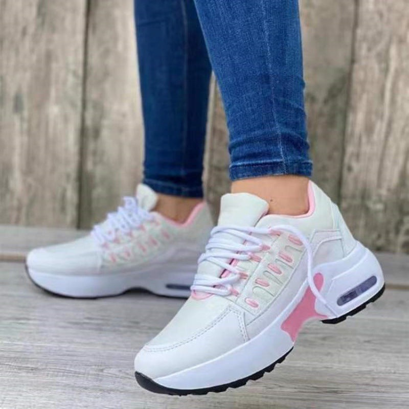Dam Sneakers – Plattformssula – Andningsbar Design – Snörning – Sportig Stil