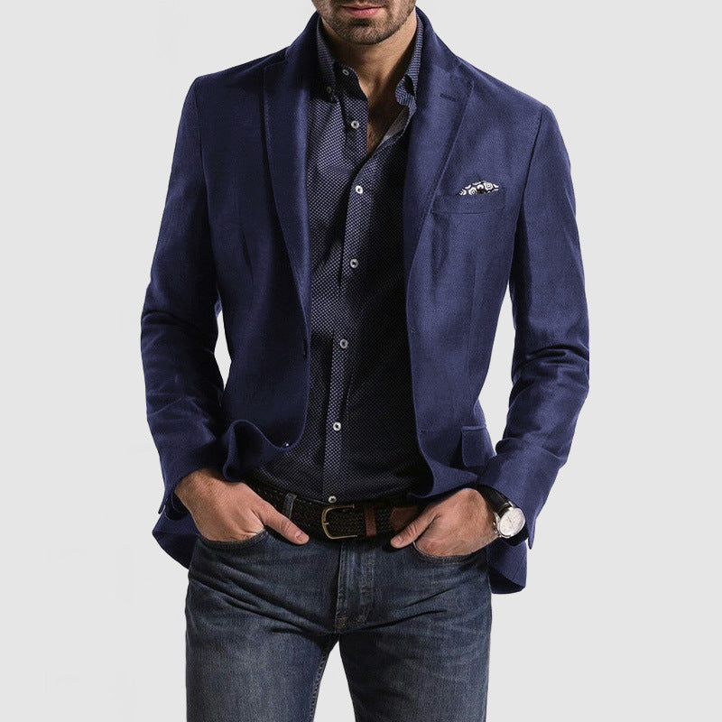 Herrkavaj – Slim Fit – Ullblandning – Notch Slag – Enkelknäppt Formell