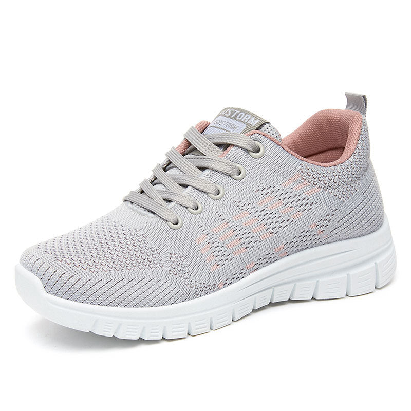 Dam Sneakers – Andningsbar Stickad – Låg Modell – Lättvikts Atletisk Passform