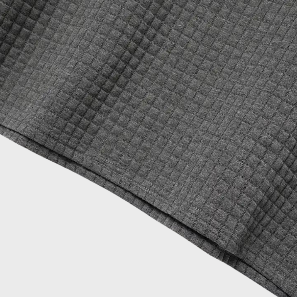 Herr pikétröja – Slim Fit – Mjukstickad – Kontrastkrage – Texturerad design