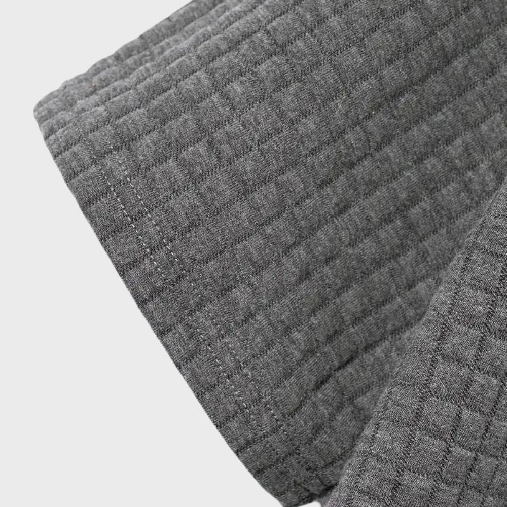 Herr pikétröja – Slim Fit – Mjukstickad – Kontrastkrage – Texturerad design