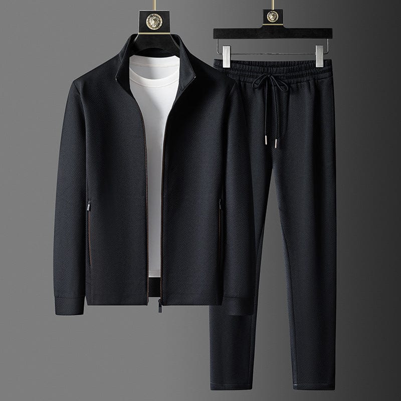 Herr Träningsset – Slim Fit – Fullzip Tröja – Avsmalnande Byxor – Andningsbart