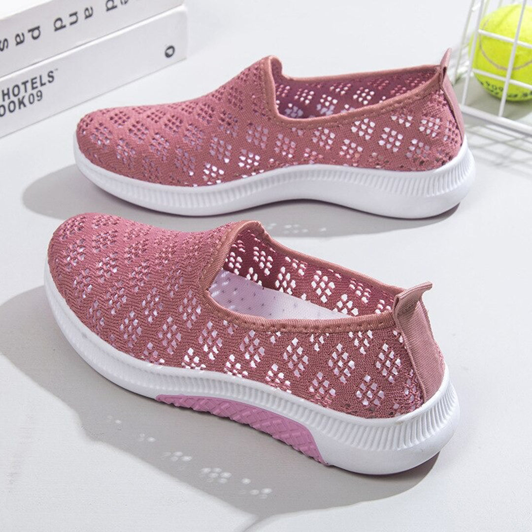 Dam Slip-on Skor - Andningsbart Stickat Tyg - Lättvikt & Flexibel Sula