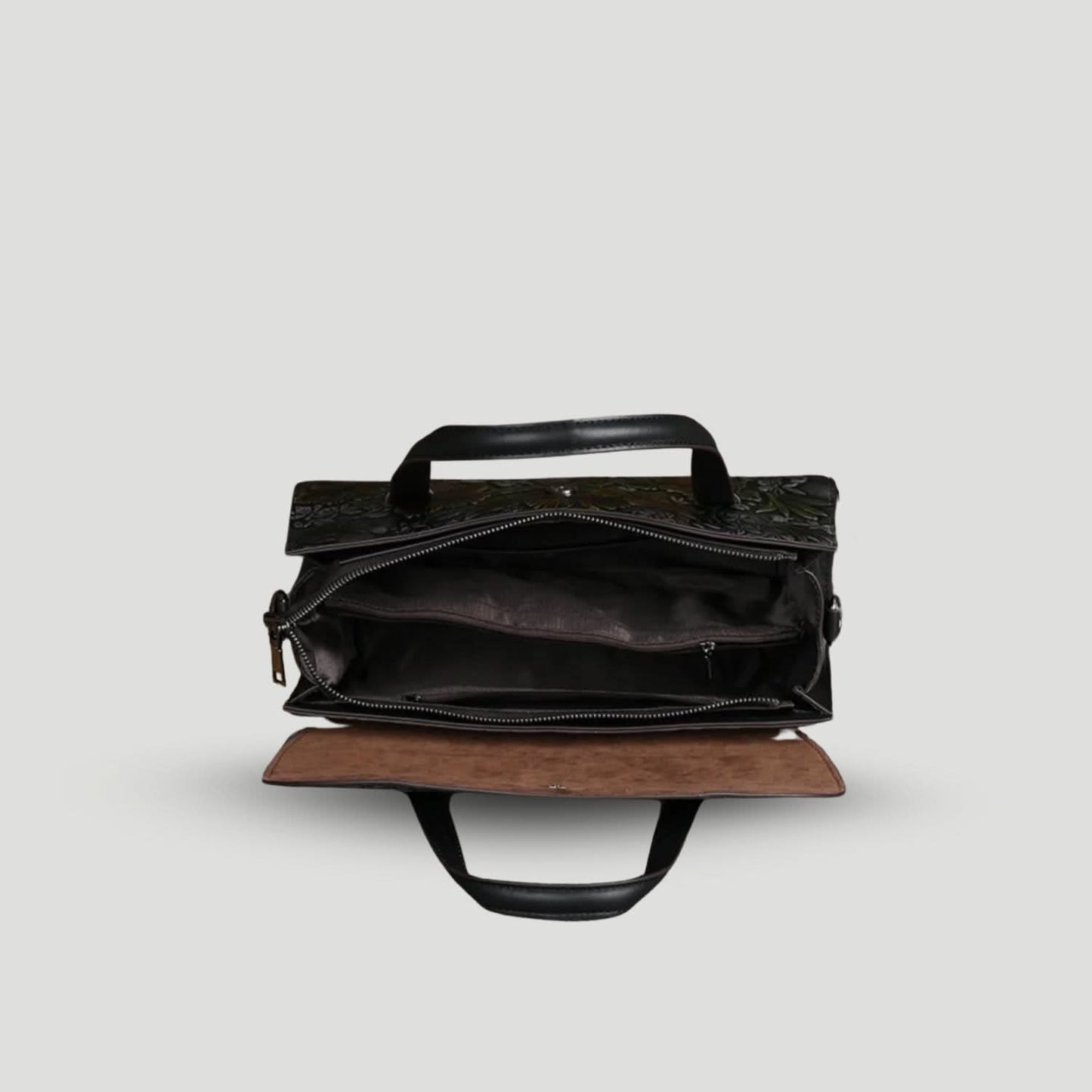 Exklusiv Handväskan med Blommiga Mönster och Dubbla Handtag för Kvinnor