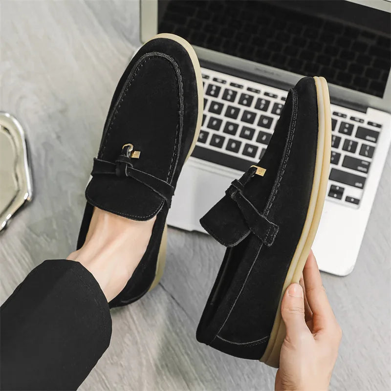 Herrloafers – Slip-on – Smal Passform – Mjuk Yta – Gummisula – Tidlös Stil