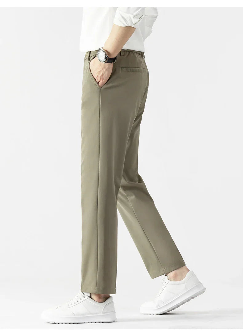 Herrbyxor – Slim Fit – Lättviktsmaterial – Pressveck – Affärsledig Stil