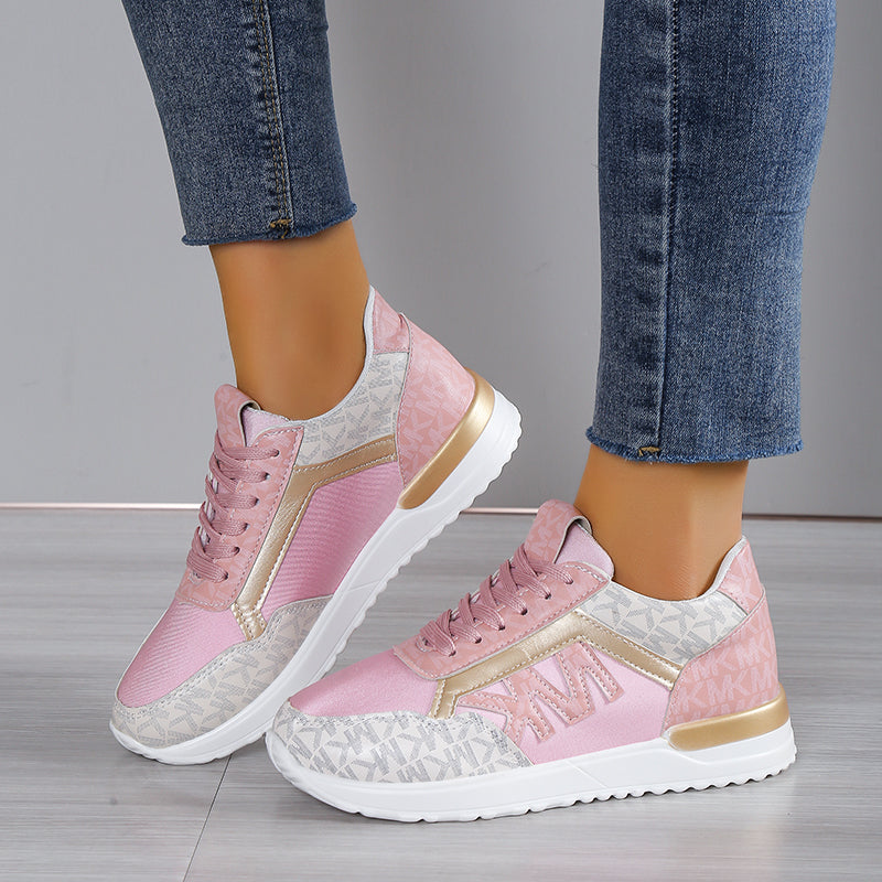 Dam Sneakers – Lågskaftad Passform – Andningsbart Material – Sportig Stil