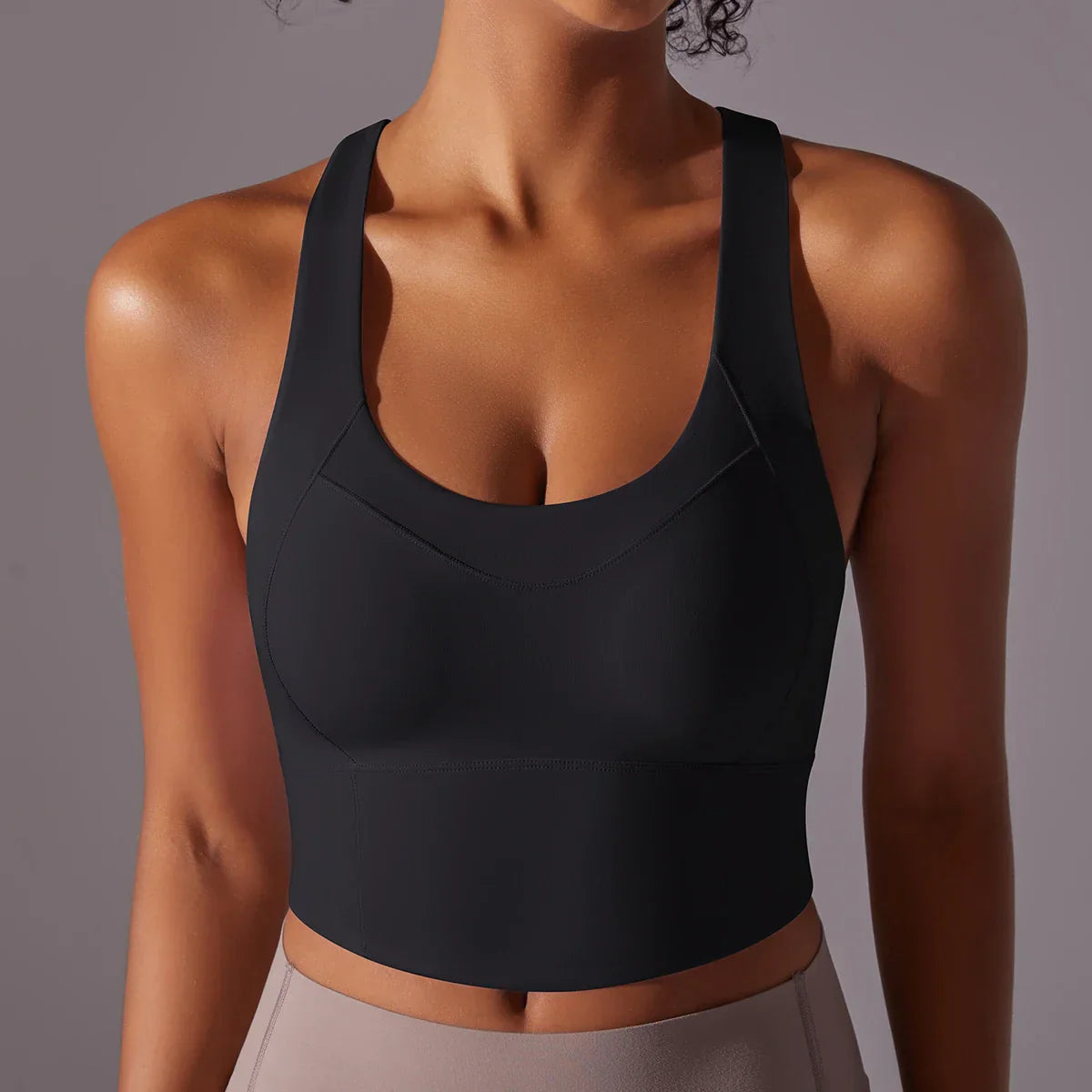 Dam Sport-BH – Kompressiv Passform – Racerback – Andningsbart Stretchmaterial