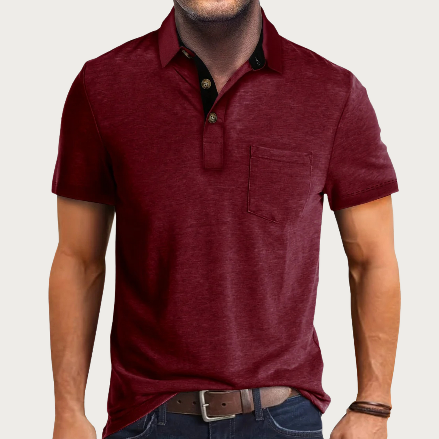 Herrpikétröja – Soft Knit – Regular Fit – Kort Ärm – Bröstficka – Avslappnad Stil