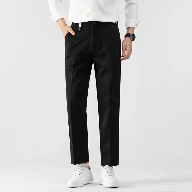 Herrbyxor – Slim Fit – Lättviktsmaterial – Pressveck – Affärsledig Stil