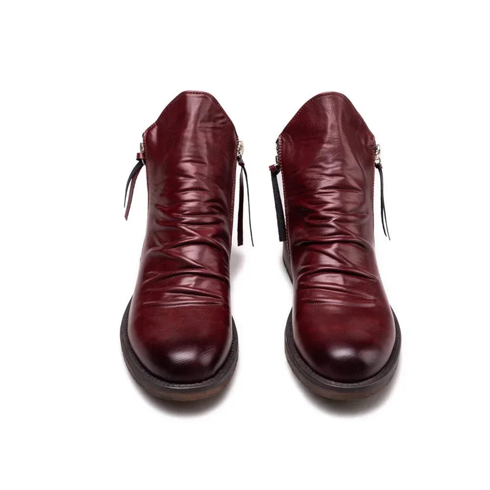 Herr Chelsea boots – Läder – Ankellängd – Dragkedja – Låg klack – Smal passform