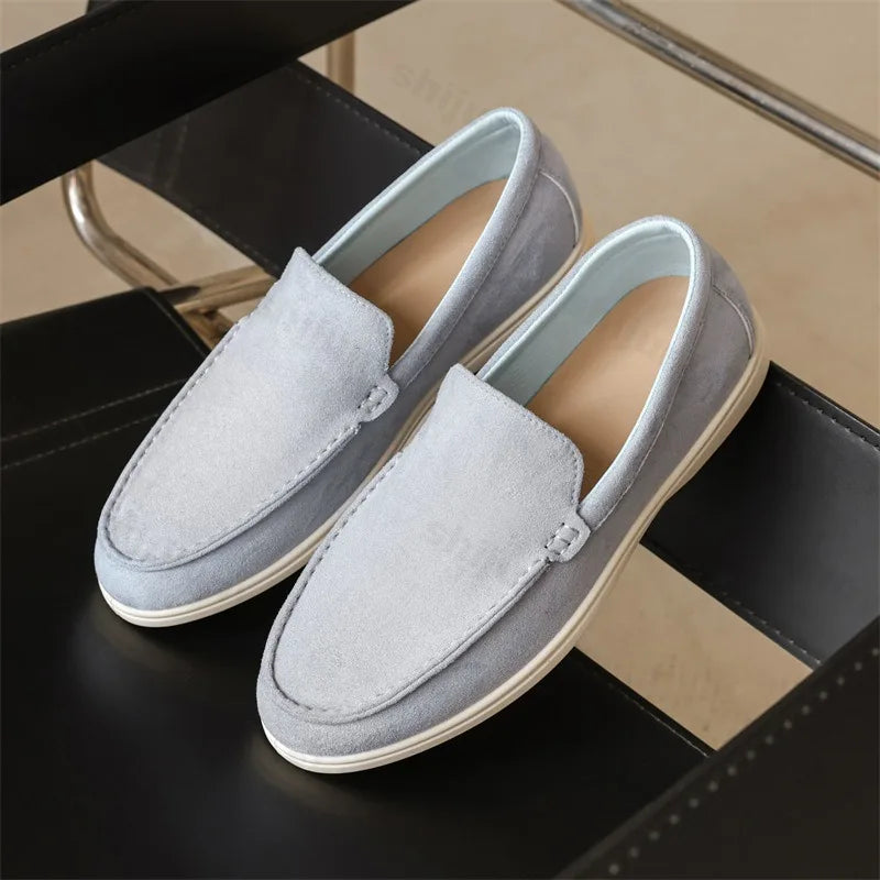 Herrloafers – Slip-on – Mockaliknande yta – Dämpad innersula – Halkfri sula