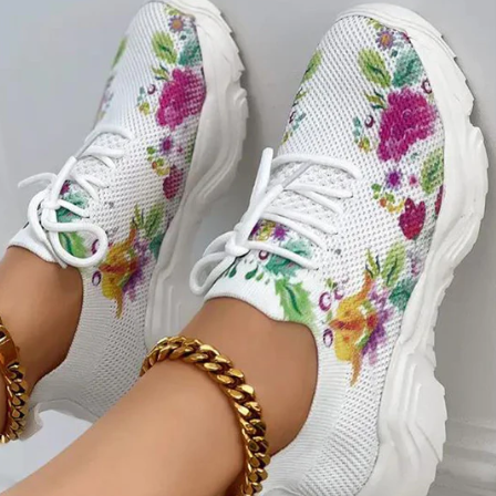 Dam Sneakers – Andningsbart Stickat Tyg – Slip-On – Lättviktsstötdämpning