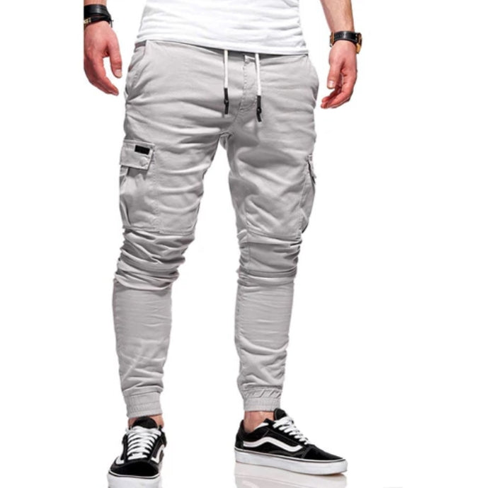 Herrjoggers Cargo – Avslappnad Passform – Bomullsblandning – Dragsko – Mudd vid Benslut