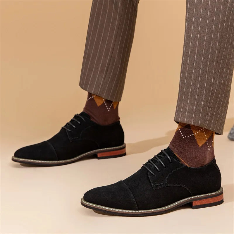 Herrskor Oxford – Mockaöverdel – Cap Toe – Sluten Snörning – Klassisk Passform