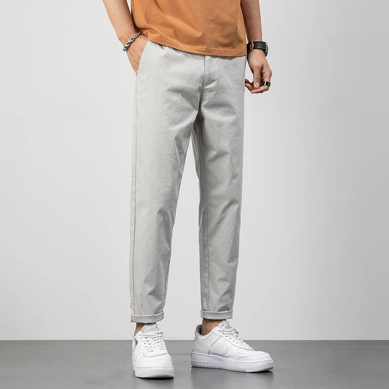 Herr Chinos – Avslappnad Passform – Naturliga Fibrer – Fullängd – Vardagsstil