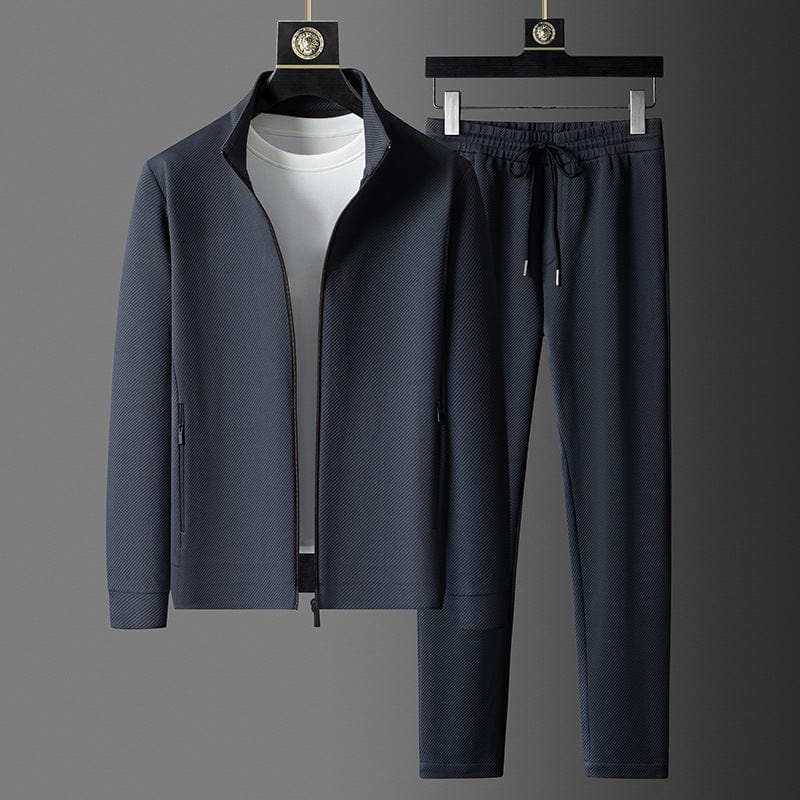 Herr Träningsset – Slim Fit – Fullzip Tröja – Avsmalnande Byxor – Andningsbart