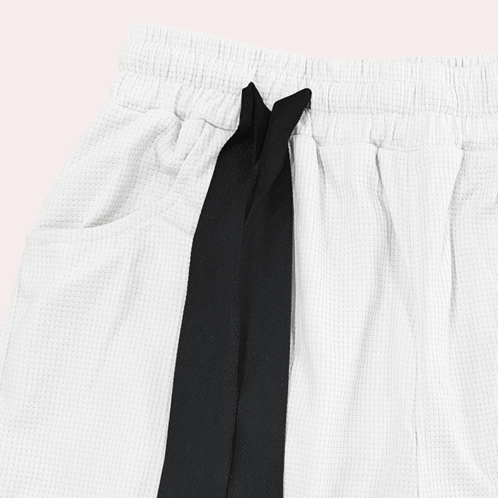 Herr Joggingbyxor - Avslappnad Passform - Mjukt Stickat Tyg - Elastisk Midja med Dragsko