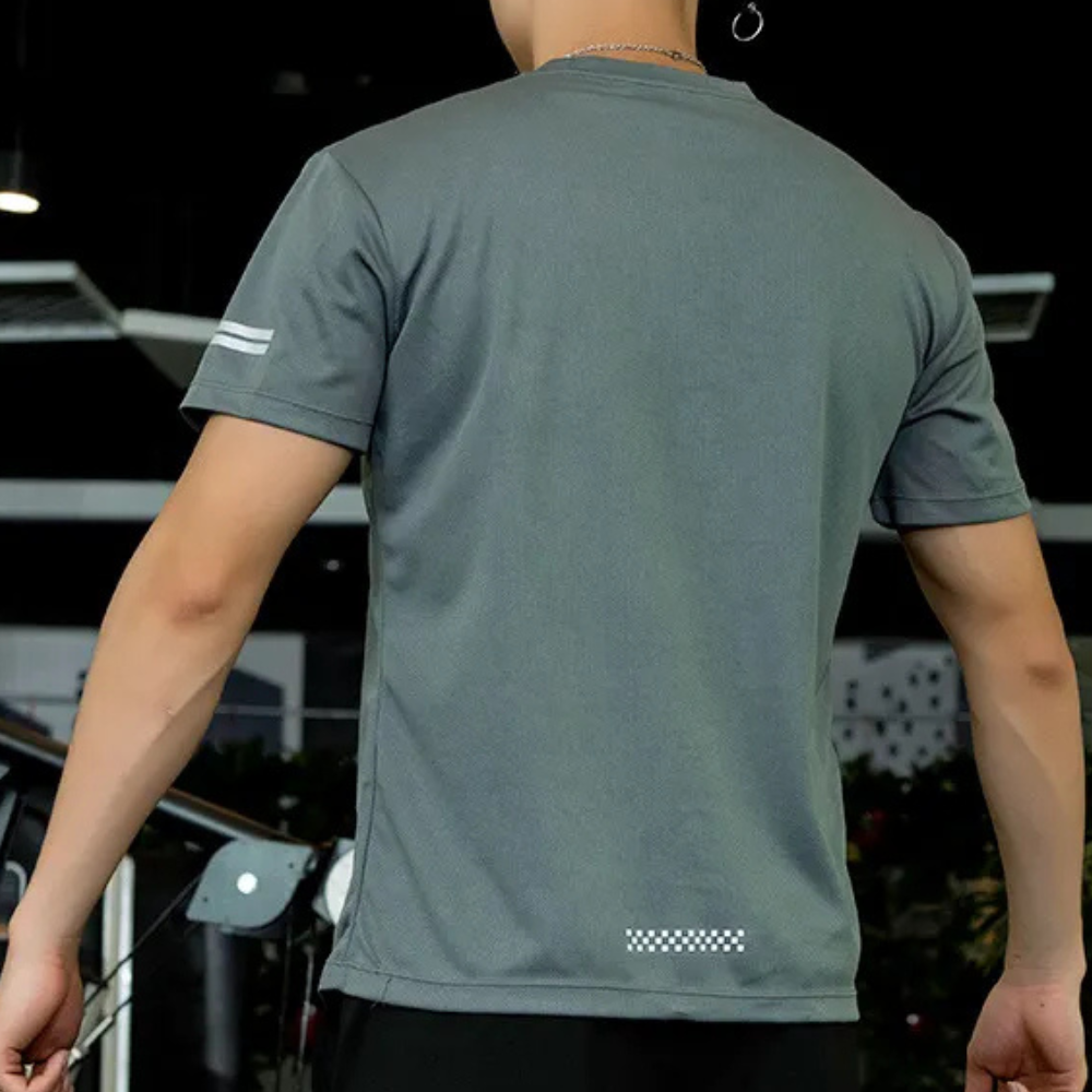 Herr Tränings-T-shirt - Andningsbar & Fukttransporterande - Kortärm Sportig Passform