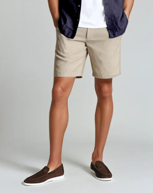 Herrshorts – Slim Fit – Naturliga Fibrer – Skräddad Siluett – Midjlängd