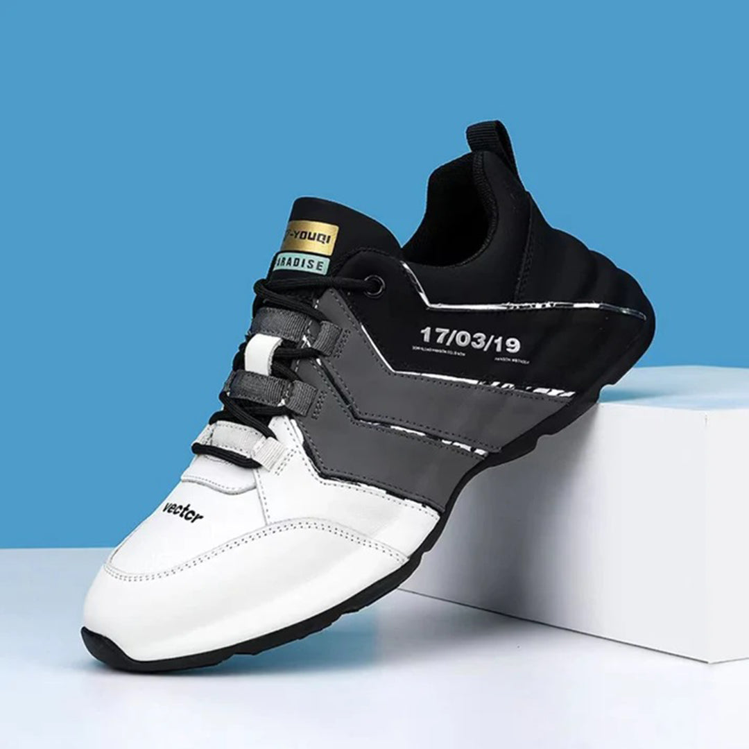 Herr Sneakers - Lågt Skaft - Sportig Design - Flexibel och Hållbar - Snörning