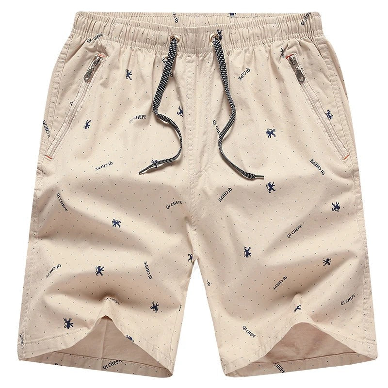 Herr Shorts - Andningsbart Tyg - Knälång - Elastisk Midja med Dragsko - Fickor med Dragkedja