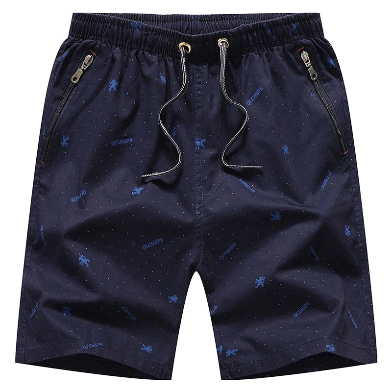 Herr Shorts - Andningsbart Tyg - Knälång - Elastisk Midja med Dragsko - Fickor med Dragkedja