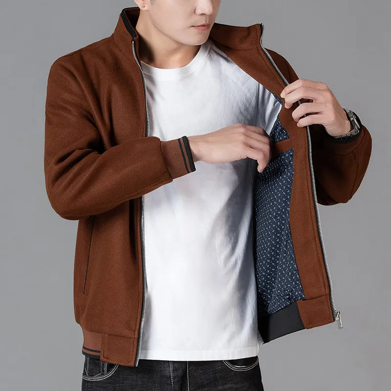 Herrjacka i mocka – Regular fit – Dragkedja – Ribbade muddar – Bombermodell