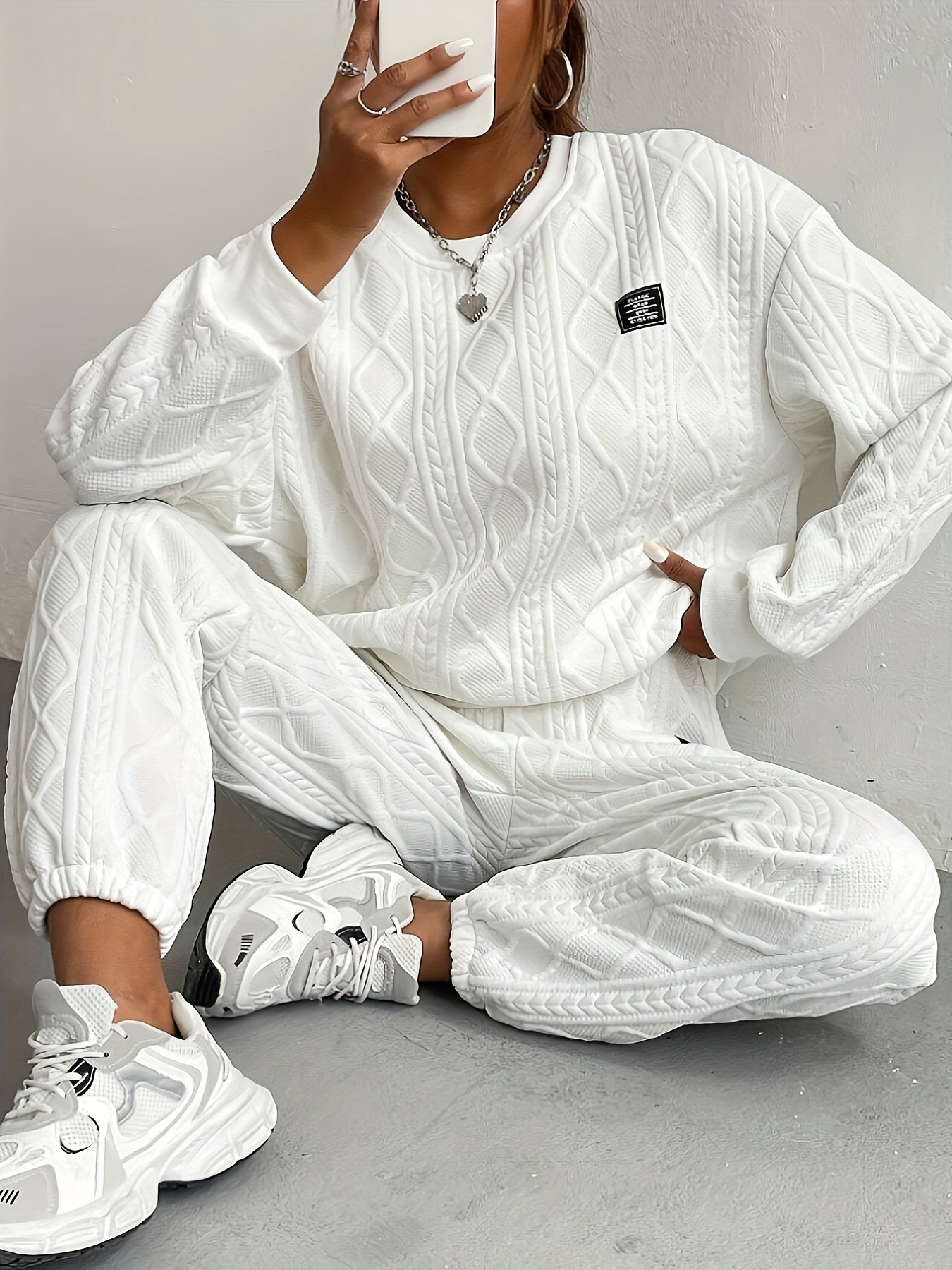 Dam Lounge Set – Avslappnad Passform – Fullängd – Kabelstickad