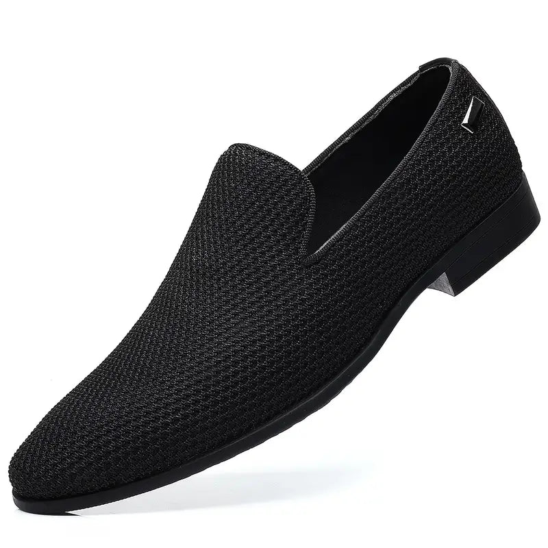 Herr Slip-on Skor - Läderimitation - Elastiska Paneler - Gummisula - Bekväm Casual